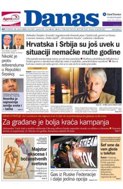 Danas - broj 6681, 14. jan 2016.