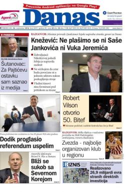 Danas - broj 6937, 26. sep 2016.