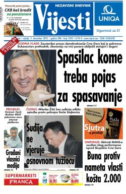Vijesti - broj 5595, 4. dec 2013.