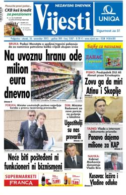 Vijesti - broj 5587, 26. nov 2013.