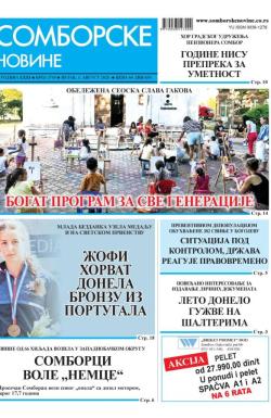 Somborske novine - broj 3710, 1. avg 2025.