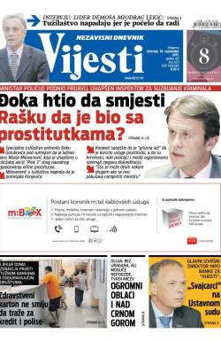 Vijesti - broj 6271, 10. sep 2015.