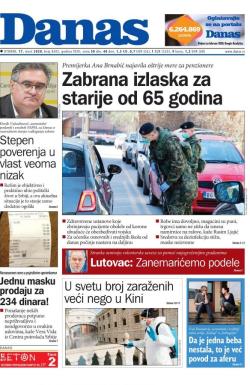 Danas - broj 8205, 17. mar 2020.
