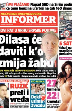Informer - broj 405, 2. sep 2013.