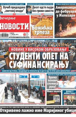 Večernje novosti - broj 1399, 3. jan 2015.