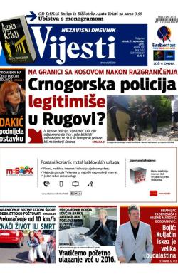 Vijesti - broj 6262, 1. sep 2015.
