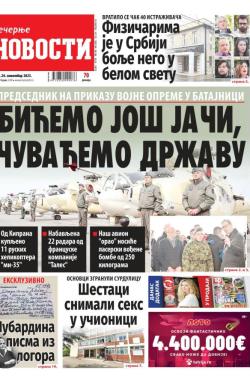 Večernje novosti - broj 4857, 24. nov 2023.