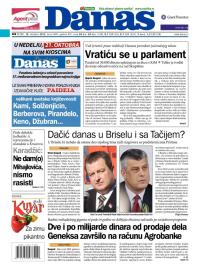 Danas - broj 5499, 19. okt 2012.