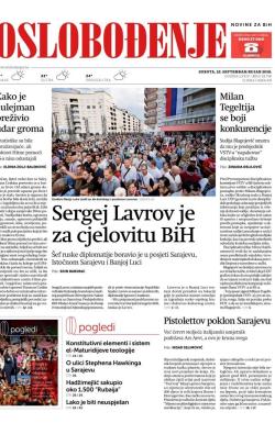 Oslobođenje - broj 25798, 22. sep 2018.