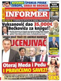 Informer CG - broj 1031, 21. sep 2015.