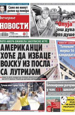 Večernje novosti - broj 1609, 4. avg 2015.