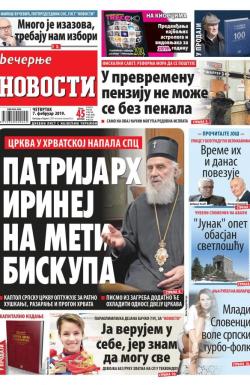 Večernje novosti - broj 3151, 7. feb 2019.