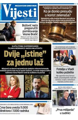 Vijesti - broj 9986, 20. feb 2026.