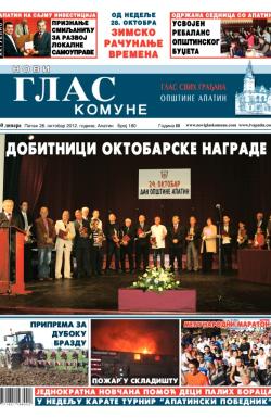Novi glas komune, Apatin - broj 180, 26. okt 2012.
