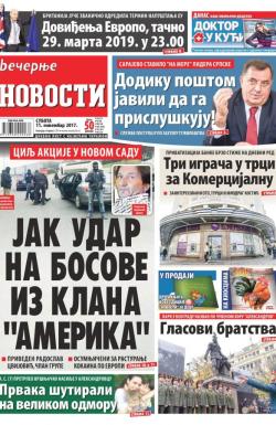 Večernje novosti - broj 2787, 11. nov 2017.