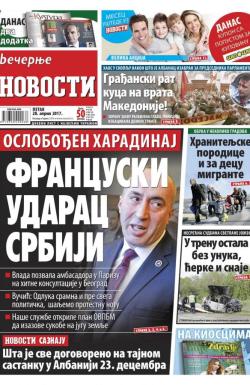 Večernje novosti - broj 2592, 28. apr 2017.