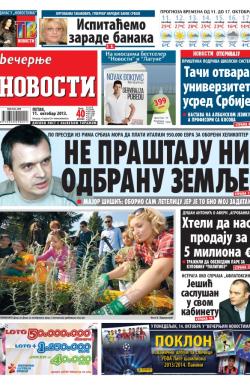 Večernje novosti - broj 1057, 11. okt 2013.