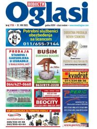 Novosti oglasi - broj 1738, 31. avg 2022.