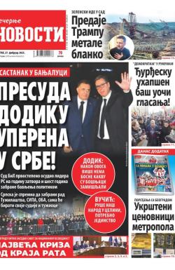 Večernje novosti - broj 5303, 27. feb 2025.