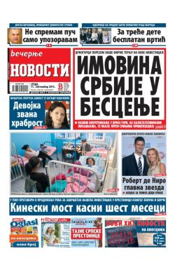 Večernje novosti - broj 1027, 11. sep 2013.