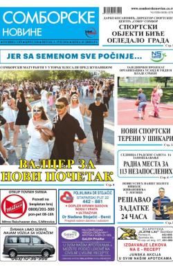 Somborske novine - broj 3336, 1. jun 2018.