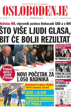 Oslobođenje - broj 24.359, 25. sep 2014.