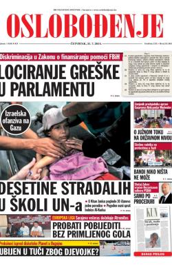 Oslobođenje - broj 24.303, 31. jul 2014.