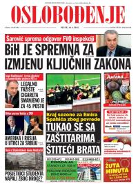 Oslobođenje - broj 24.556, 10. apr 2015.