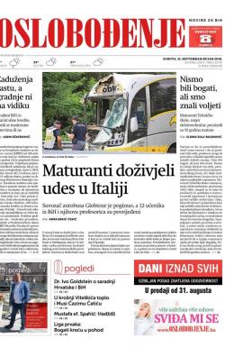 Oslobođenje - broj 25791, 15. sep 2018.