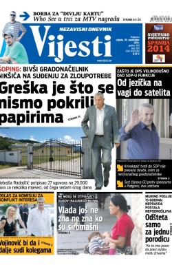 Vijesti - broj 5911, 10. sep 2014.