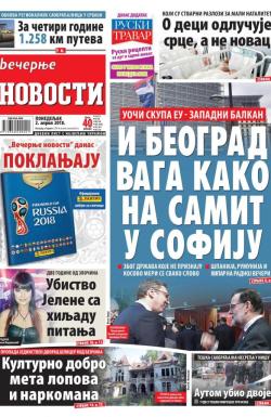 Večernje novosti - broj 2926, 2. apr 2018.