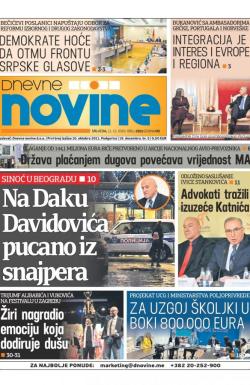 Dnevne novine - broj 2552, 11. dec 2019.