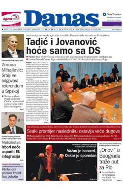 Danas - broj 6687, 20. jan 2016.