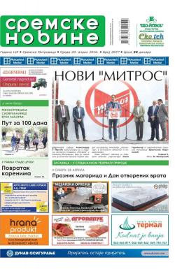Sremske Novine - broj 2877, 20. apr 2016.