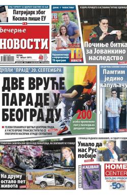 Večernje novosti - broj 1619, 14. avg 2015.