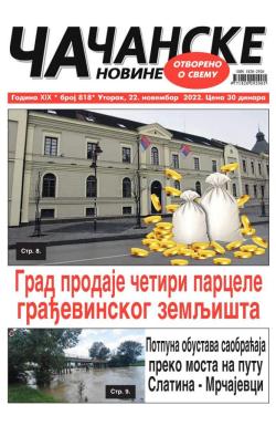 Čačanske novine - broj 818, 22. nov 2022.