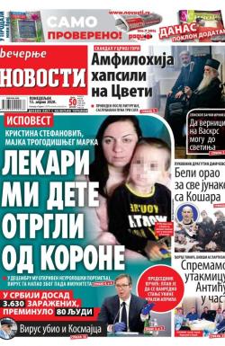 Večernje novosti - broj 3569, 13. apr 2020.