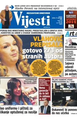 Vijesti - broj 5914, 13. sep 2014.