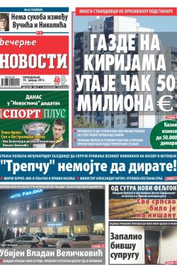 Večernje novosti - broj 1415, 19. jan 2015.