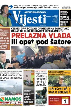 Vijesti - broj 6373, 21. dec 2015.