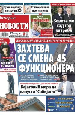 Večernje novosti - broj 1666, 30. sep 2015.