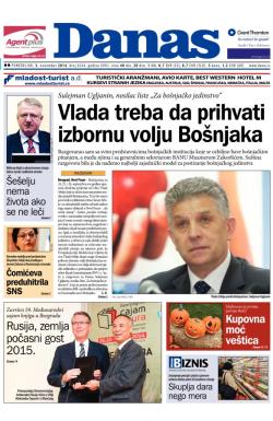 Danas - broj 6244, 3. nov 2014.