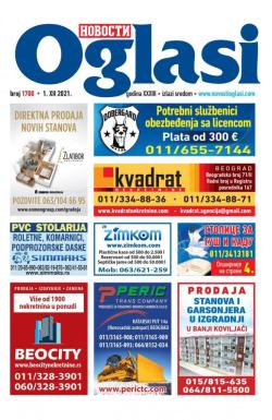 Novosti oglasi - broj 1700, 1. dec 2021.