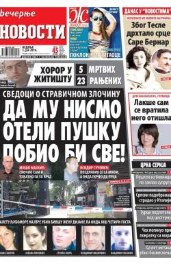 Večernje novosti - broj 1939, 3. jul 2016.