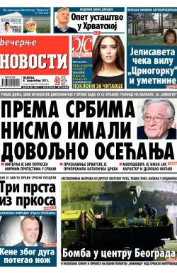 Večernje novosti - broj 1115, 8. dec 2013.