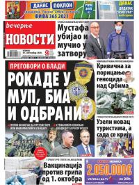 Večernje novosti - broj 3729, 29. sep 2020.