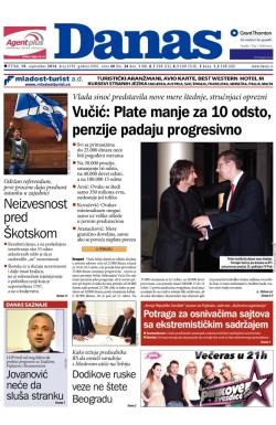 Danas - broj 6199, 19. sep 2014.