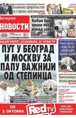 Večernje novosti - broj 3727, 27. sep 2020.