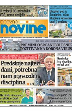 Dnevne novine - broj 2643, 30. mar 2020.