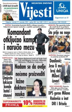 Vijesti - broj 5582, 21. nov 2013.